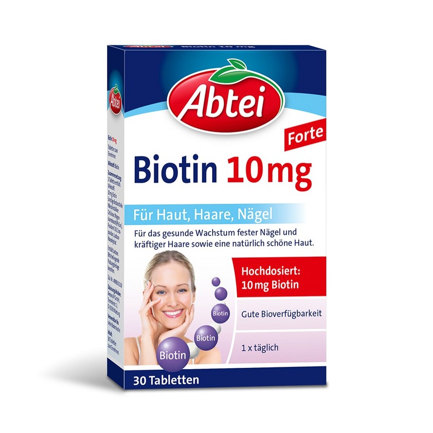 Biotin 10 mg Tabletten für Haut, Haare, Nägel Abtei